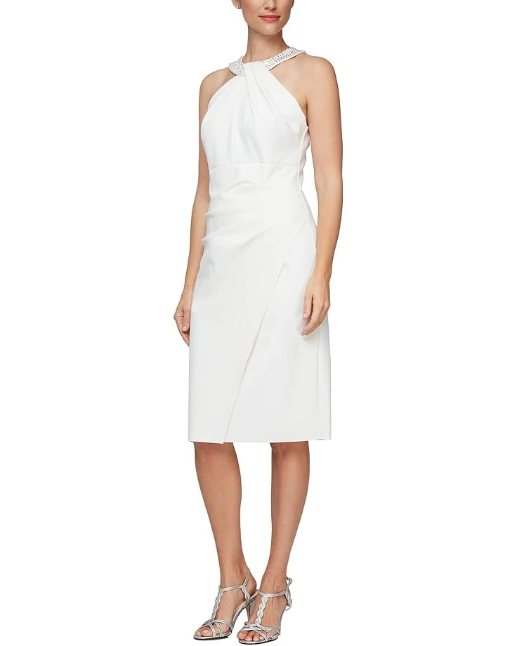 Alex Evenings Short Slimming Dress with Keyhole Cut Out Halter Neckline | Dresses 1 Alex Evenings Short Slimming Dress with Keyhole Cut Out Halter Neckline | Dresses