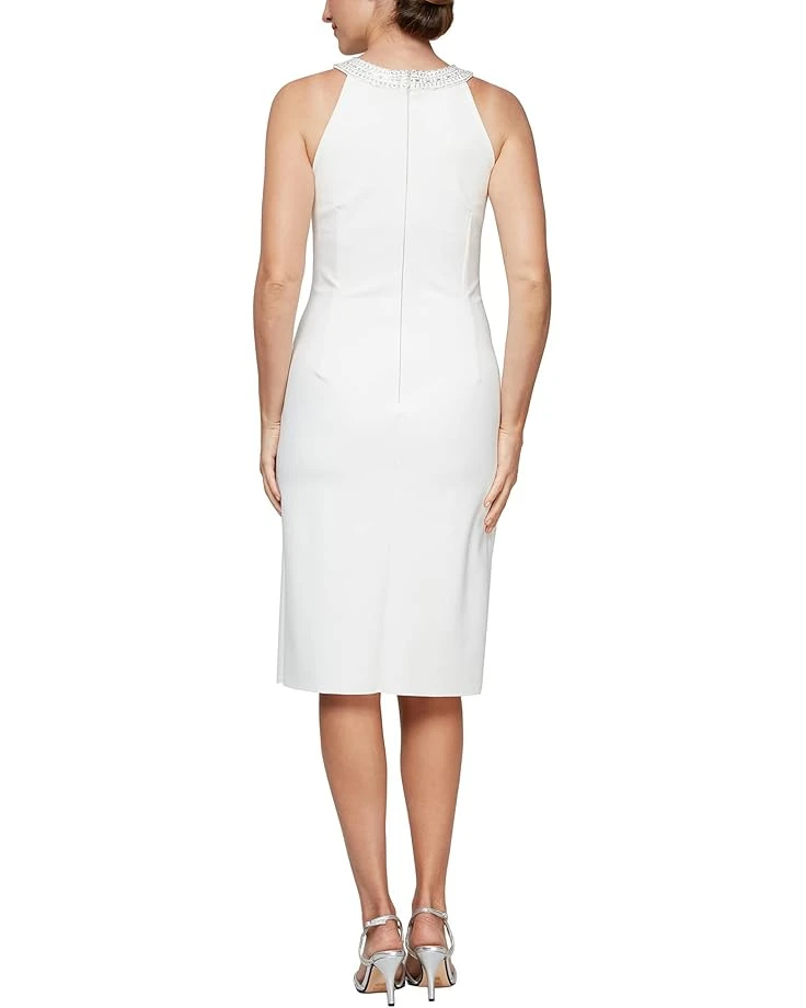 Alex Evenings Short Slimming Dress with Keyhole Cut Out Halter Neckline | Dresses 2 Alex Evenings Short Slimming Dress with Keyhole Cut Out Halter Neckline | Dresses - Image 2