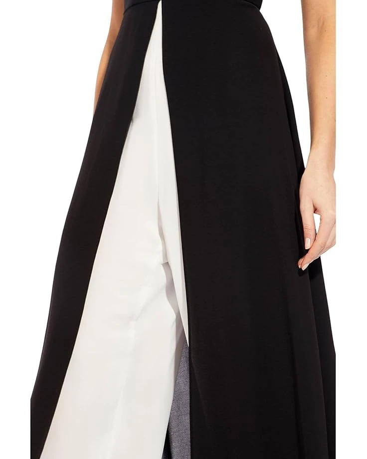 Adrianna Papell Sleeveless Stretch Crepe Jumpsuit with Chiffon Overlay | Jumpsuits & Rompers 3 Adrianna Papell Sleeveless Stretch Crepe Jumpsuit with Chiffon Overlay | Jumpsuits & Rompers - Image 3