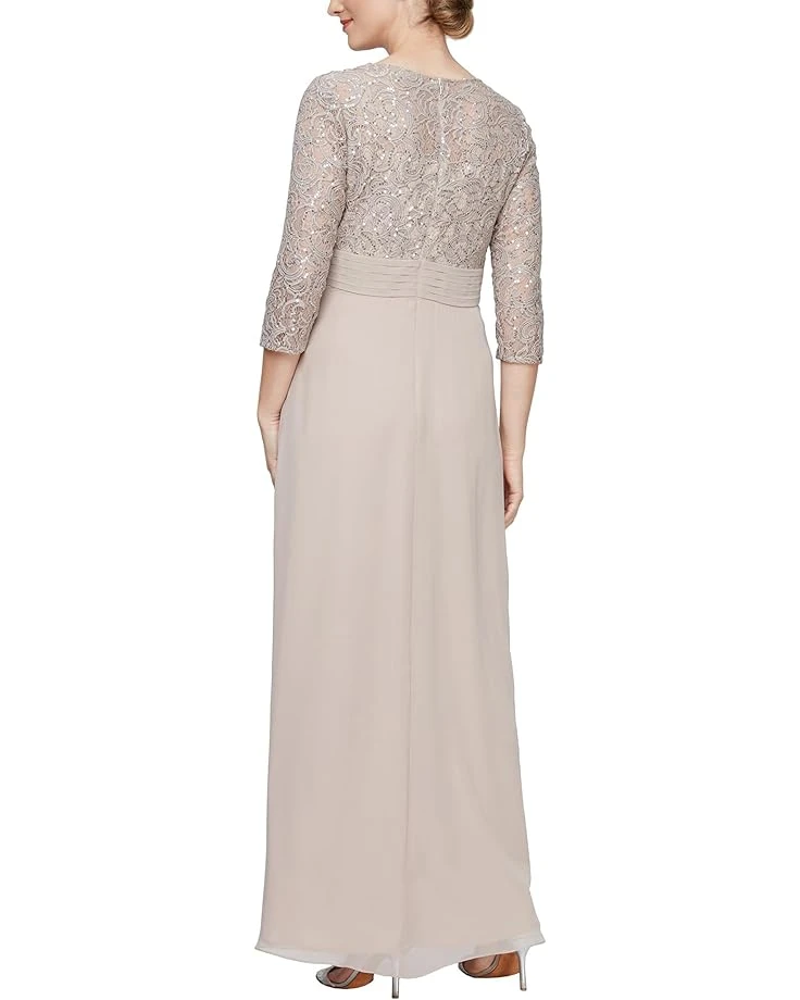 Alex Evenings Long Sequins Lace Empire Waist Dress | Dresses 2 Alex Evenings Long Sequins Lace Empire Waist Dress | Dresses - Image 2