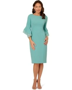 Adrianna Papell Knit Crepe Tiered Sleeve Dress | Dresses -Elegant Dress Line 61NIJQ SYcL. AC SR736920