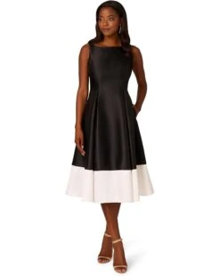 Adrianna Papell Two Toned Mikado Midi Dress | Dresses