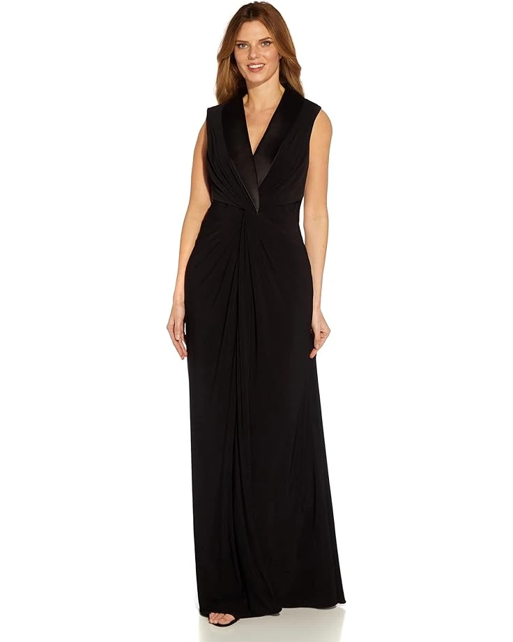 Adrianna Papell Sleeveless Twist Front Stretch Jersey Tuxedo Gown | Dresses 1 Adrianna Papell Sleeveless Twist Front Stretch Jersey Tuxedo Gown | Dresses