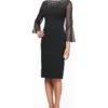 Alex Evenings Short Sheath Dress with Embellished Illusion Neckline | Dresses