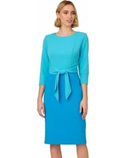 Adrianna Papell Colorblock Tie Front Dress | Dresses