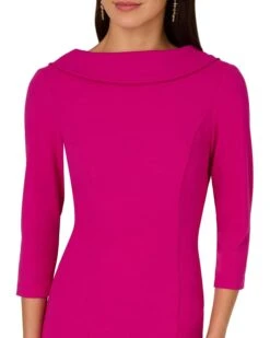 Adrianna Papell Rolled Neck Crepe Midi Dress | Dresses -Elegant Dress Line 61XXTTRoNZL. AC SR736920