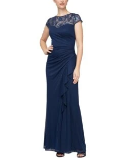 Alex Evenings Long Mesh Dress | Dresses