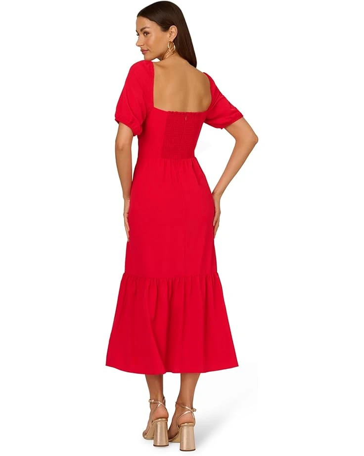 Adrianna Papell Puff Sleeve Midi Dress | Dresses 2 Adrianna Papell Puff Sleeve Midi Dress | Dresses - Image 2