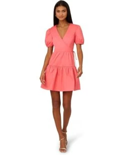 Adrianna Papell Stretch Cotton Short Dress | Dresses