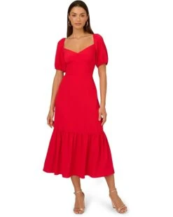 Adrianna Papell Puff Sleeve Midi Dress | Dresses