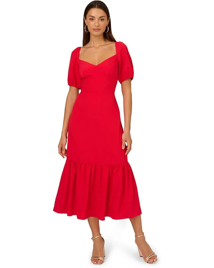 Adrianna Papell Puff Sleeve Midi Dress | Dresses 1 Adrianna Papell Puff Sleeve Midi Dress | Dresses