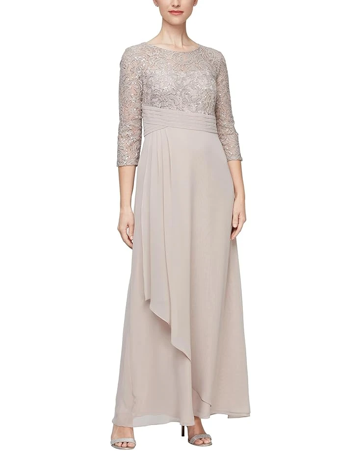 Alex Evenings Long Sequins Lace Empire Waist Dress | Dresses 1 Alex Evenings Long Sequins Lace Empire Waist Dress | Dresses