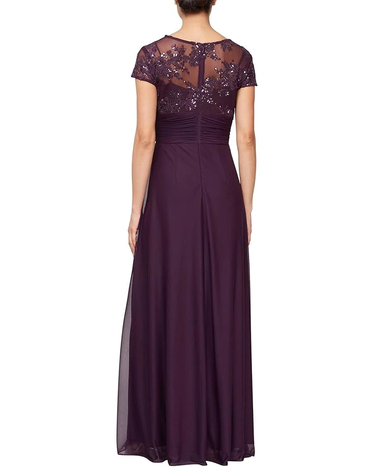 Alex Evenings Long Embroidered A-Line Dress | Dresses 2 Alex Evenings Long Embroidered A-Line Dress | Dresses - Image 2