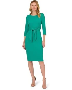 Adrianna Papell Knit Crepe Tie Waist Sheath | Dresses