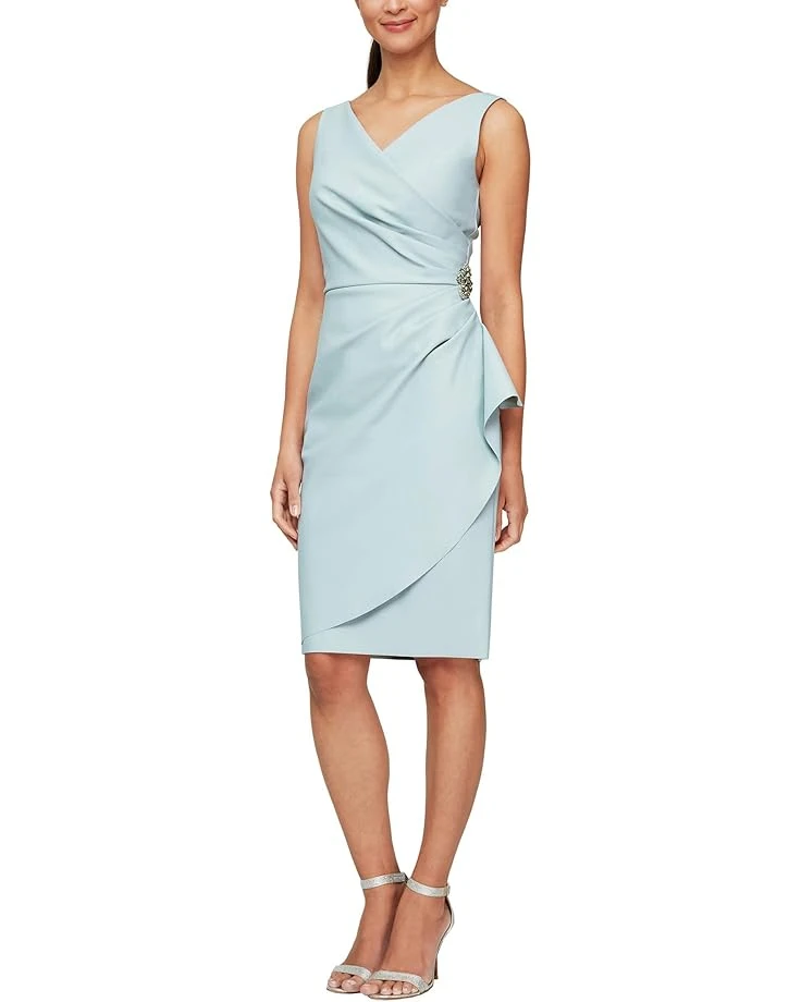 Alex Evenings Short Slimming Dress with Side Ruched Skirt | Dresses 5 Alex Evenings Short Slimming Dress with Side Ruched Skirt | Dresses - Image 5