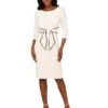 Adrianna Papell Stretch Crepe Tie Front Dress with Contrast Tipping | Dresses