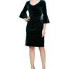 Alex Evenings Short Velvet Sheath Dress with Bell Sleeves | Dresses