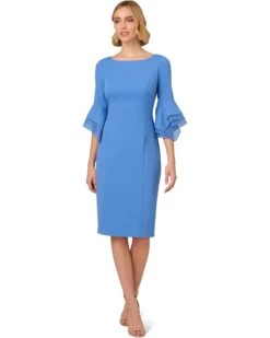 Adrianna Papell Knit Crepe Tiered Sleeve Dress | Dresses