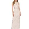 Adrianna Papell Long Sleeveless Foiled Halter Gown | Dresses