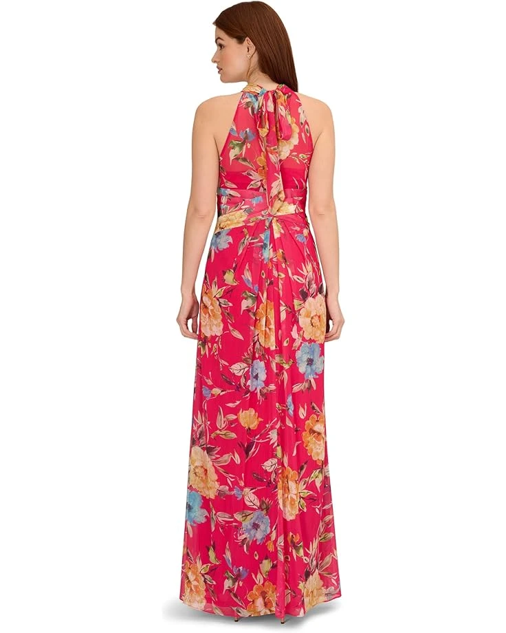 Adrianna Papell Printed Chiffon Mock Neck Halter Long Gown | Dresses 2 Adrianna Papell Printed Chiffon Mock Neck Halter Long Gown | Dresses - Image 2