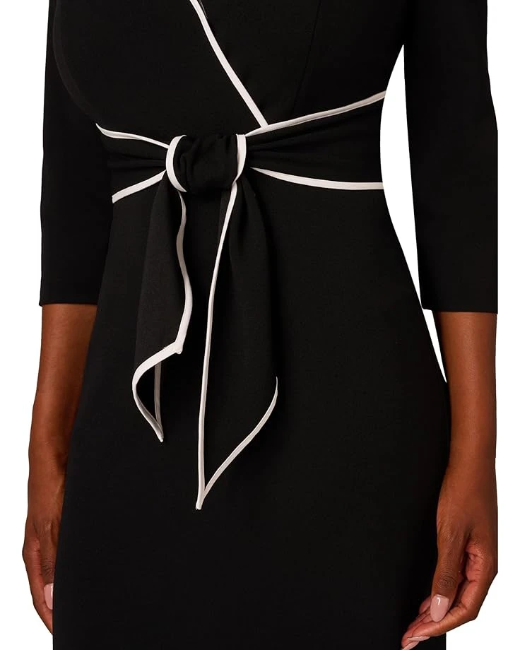 Adrianna Papell Piping Tie Front Midi Dress | Dresses 3 Adrianna Papell Piping Tie Front Midi Dress | Dresses - Image 3