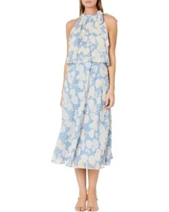Adrianna Papell Printed Floral Chiffon Popover Dress | Dresses