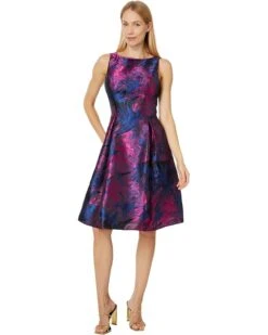 Adrianna Papell Jacquard Envelope Short Dress | Dresses