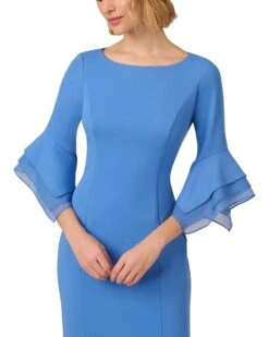 Adrianna Papell Knit Crepe Tiered Sleeve Dress | Dresses -Elegant Dress Line 71LAmFnNQ9L. AC SR736920