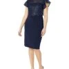 Adrianna Papell Sequin Guipure Lace Popover Top Sheath Dress | Dresses