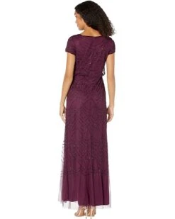 Adrianna Papell Short Sleeve Blouson Beaded Gown | Dresses -Elegant Dress Line 71b4w8UcUL. AC SR736920