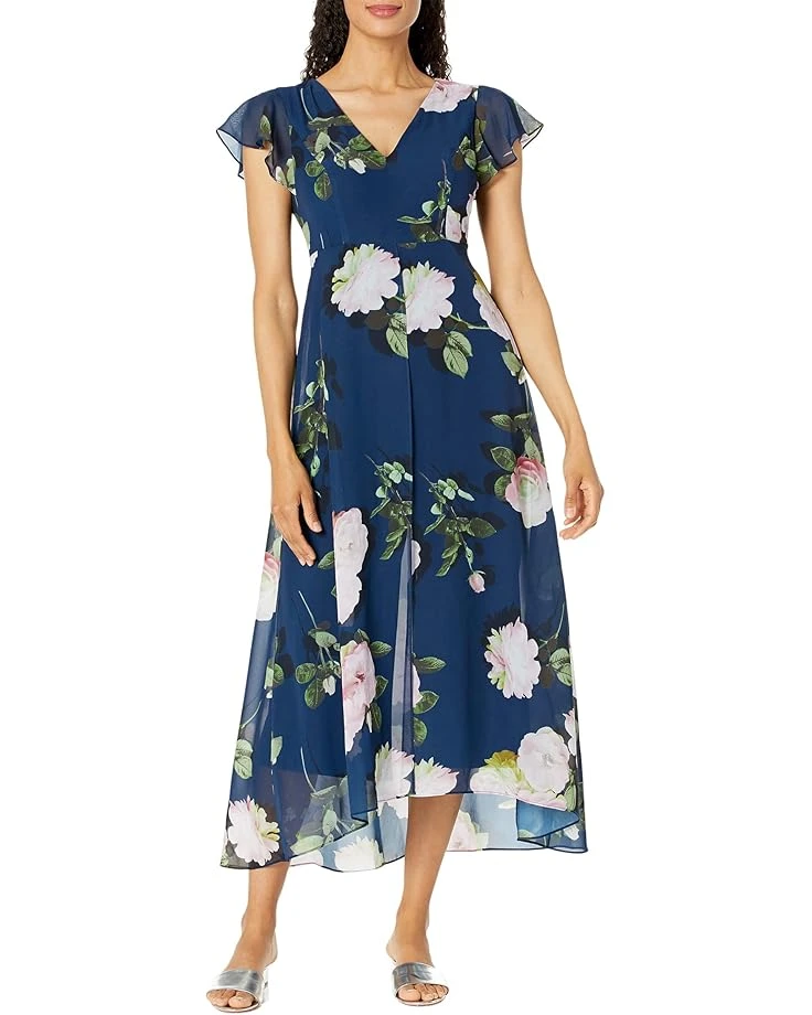 Adrianna Papell Stretch Crepe Jumpsuit with Printed Chiffon Walk Thru Overlay | Jumpsuits & Rompers 1 Adrianna Papell Stretch Crepe Jumpsuit with Printed Chiffon Walk Thru Overlay | Jumpsuits & Rompers