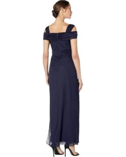 Alex Evenings Long Cold Shoulder Dress with Cowl Neckline | Dresses -Elegant Dress Line 71dYU9 U80L. AC SR736920