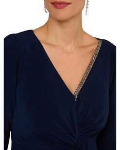 Adrianna Papell Long Sleeve Strecth Jersey Side Draped Dress | Dresses -Elegant Dress Line 71k3gQtGDcL. AC SR736920