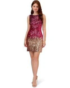Adrianna Papell Strecth Sequin Bateau Neck Sheath Dress | Dresses
