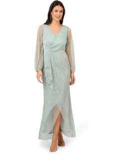 Adrianna Papell Metallic Mesh Gown | Dresses