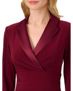 Adrianna Papell Stretch Jersey Tuxedo Cocktail Dress with Shawl Collar | Dresses -Elegant Dress Line 71wN6SHwL. AC SR736920