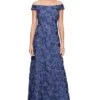 Alex Evenings Off-the-Shoulder Long Rosette Lace A-Line Dress | Dresses