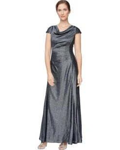 Alex Evenings Long A-Line Metallic Knit Gown | Dresses -Elegant Dress Line 81Dm1eeWxEL. AC SR736920
