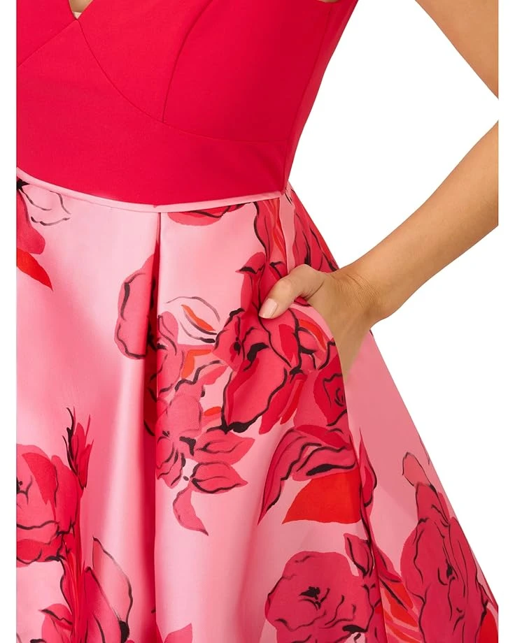 Adrianna Papell Printed Midi Dress | Dresses 3 Adrianna Papell Printed Midi Dress | Dresses - Image 3