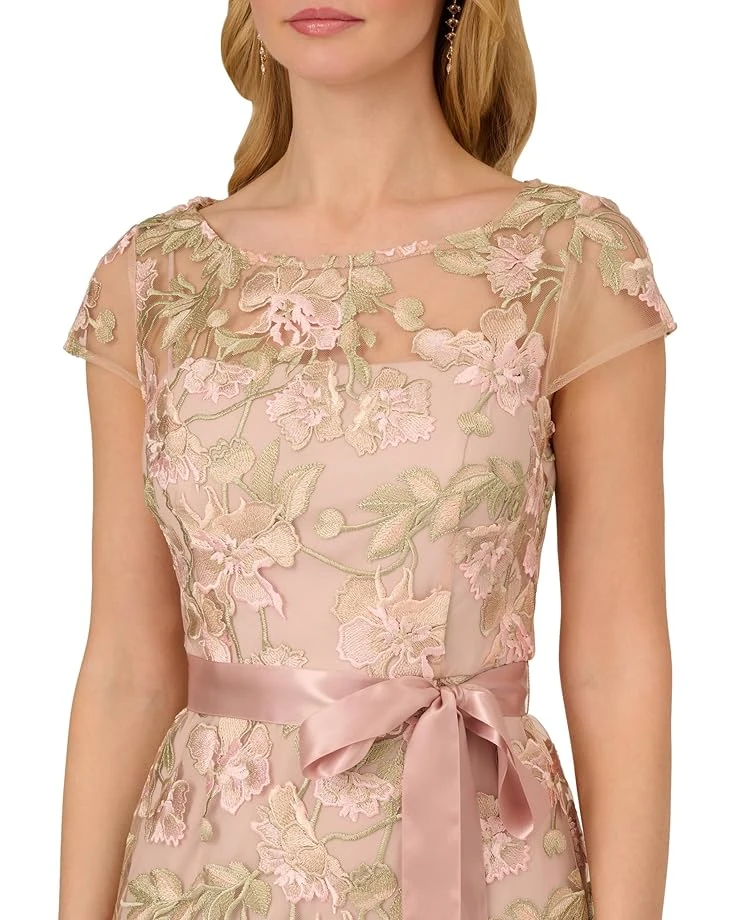 Adrianna Papell Cascading Floral Embroidered Long Column Gown | Dresses 3 Adrianna Papell Cascading Floral Embroidered Long Column Gown | Dresses - Image 3