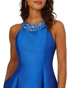 Adrianna Papell Fit And Flare Stretch Mikado Party Dress with Beaded Neckline | Dresses -Elegant Dress Line 81pzYglG1VL. AC SR736920