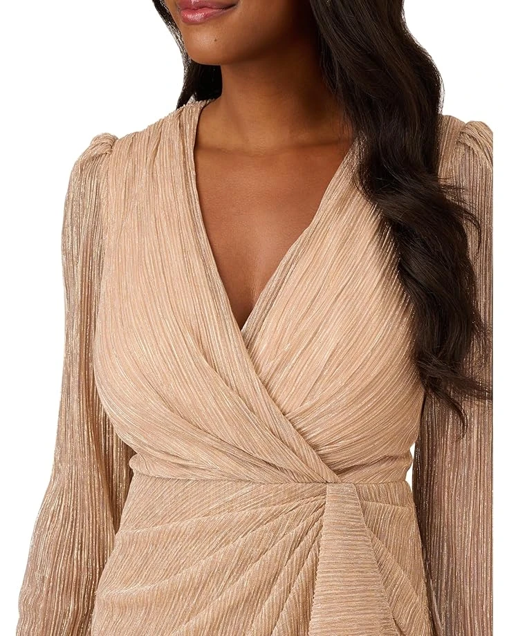 Adrianna Papell Metallic Mesh Draped Dress | Dresses 3 Adrianna Papell Metallic Mesh Draped Dress | Dresses - Image 3