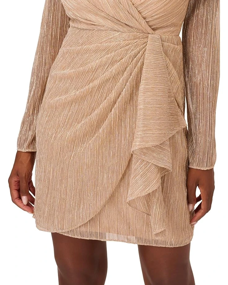 Adrianna Papell Metallic Mesh Draped Dress | Dresses 4 Adrianna Papell Metallic Mesh Draped Dress | Dresses - Image 4